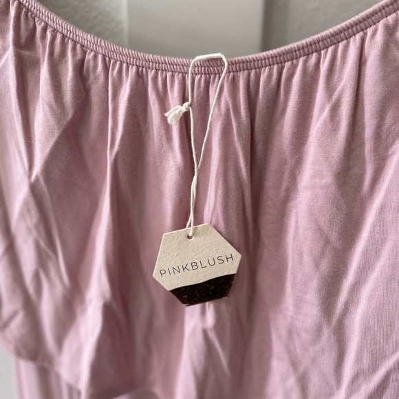 Pinkblush Light Pink Ruffle Off Shoulder Mermaid Maternity Photoshoot Dress - Picture 5 of 5